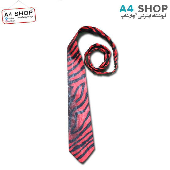 کراوات مردانه مدل پلنگی قرمز سایز بزرگ