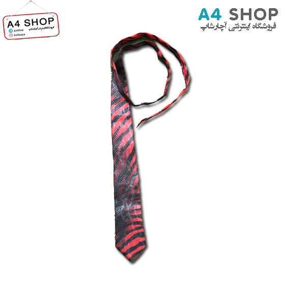 کراوات مردانه مدل پلنگی قرمز